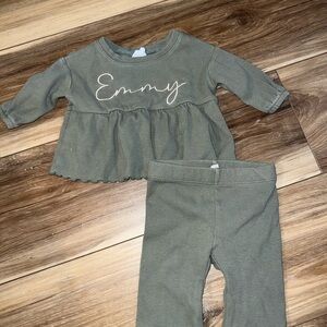 GAP Kids Pajama Set in Olive Green